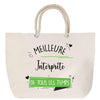Sac Fête des Mères Mamie Famille Idée Cadeau anniversaire Noël Travail Boulot Métier Départ Retraite Collègue Femme cabas shopping plage