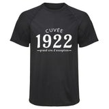 Maillot de Sport Homme 1922 Cuvee Grand Cru - T-Shirt Respirant Polyester Manches Courtes - Cadeau Sportif Anniversaire Noël Fête des Pères
