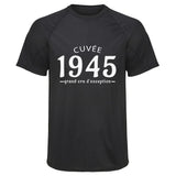 Maillot de Sport Homme 1945 Cuvee Grand Cru - T-Shirt Respirant Polyester Manches Courtes - Cadeau Sportif Anniversaire Noël Fête des Pères