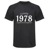 Maillot de Sport Homme 1978 Cuvee Grand Cru - T-Shirt Respirant Polyester Manches Courtes - Cadeau Sportif Anniversaire Noël Fête des Pères