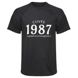 Maillot de Sport Homme 1987 Cuvee Grand Cru - T-Shirt Respirant Polyester Manches Courtes - Cadeau Sportif Anniversaire Noël Fête des Pères