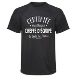 Maillot de Sport Homme Cheffe Dequipe - T-Shirt Respirant Polyester Manches Courtes - Cadeau Sportif Anniversaire Noël Fête des Pères
