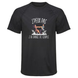 Maillot de Sport Homme Danse de Couple Copie Jpeux Pas - T-Shirt Respirant Polyester Manches Courtes - Cadeau Sportif Anniversaire Noël Fête des Pères