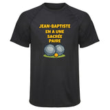 Maillot de Sport Homme Jean-Baptiste en a Une Sacree Paire - T-Shirt Respirant Polyester Manches Courtes - Cadeau Sportif Anniversaire Noël Fête des Pères
