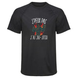 Maillot de Sport Homme Jiu Jitsu Jpeux Pas Jpeux Pas - T-Shirt Respirant Polyester Manches Courtes - Cadeau Sportif Anniversaire Noël Fête des Pères