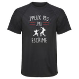 Maillot de Sport Homme Jpeux Pas Escrime Copie Jpeux Pas - T-Shirt Respirant Polyester Manches Courtes - Cadeau Sportif Anniversaire Noël Fête des Pères