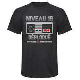 Maillot de Sport Homme Niveau 19 - T-Shirt Respirant Polyester Manches Courtes - Cadeau Sportif Anniversaire Noël Fête des Pères