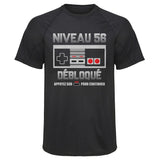 Maillot de Sport Homme Niveau 56 - T-Shirt Respirant Polyester Manches Courtes - Cadeau Sportif Anniversaire Noël Fête des Pères
