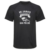 Maillot de Sport Homme Peche Octogenaire Homme - T-Shirt Respirant Polyester Manches Courtes - Cadeau Sportif Anniversaire Noël Fête des Pères