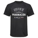 Maillot de Sport Homme Pharmacien - T-Shirt Respirant Polyester Manches Courtes - Cadeau Sportif Anniversaire Noël Fête des Pères