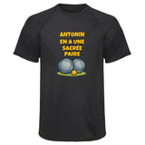 Maillot de Sport Homme pour Antonin en a Une Sacree Paire - T-Shirt Respirant Polyester Manches Courtes - Cadeau Sportif Anniversaire Noël Fête des Pères