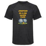 Maillot de Sport Homme pour Jonathan en a Une Sacree Paire - T-Shirt Respirant Polyester Manches Courtes - Cadeau Sportif Anniversaire Noël Fête des Pères