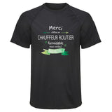 Maillot de Sport Homme pour Merci Chauffeur Routier Inoubliable - T-Shirt Respirant Polyester Manches Courtes - Cadeau Sportif Anniversaire Noël Fête des Pères