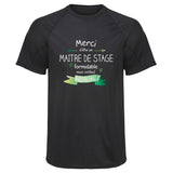 Maillot de Sport Homme pour Merci Maitre de Stage Inoubliable - T-Shirt Respirant Polyester Manches Courtes - Cadeau Sportif Anniversaire Noël Fête des Pères