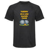Maillot de Sport Homme pour Thierry en a Une Sacree Paire - T-Shirt Respirant Polyester Manches Courtes - Cadeau Sportif Anniversaire Noël Fête des Pères
