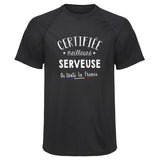 Maillot de Sport Homme Serveuse - T-Shirt Respirant Polyester Manches Courtes - Cadeau Sportif Anniversaire Noël Fête des Pères