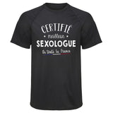 Maillot de Sport Homme Sexologue - T-Shirt Respirant Polyester Manches Courtes - Cadeau Sportif Anniversaire Noël Fête des Pères