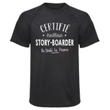 Maillot de Sport Homme Story-Boarder - T-Shirt Respirant Polyester Manches Courtes - Cadeau Sportif Anniversaire Noël Fête des Pères