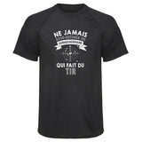 Maillot de Sport Homme Tir Quinqua Quinquagenaire Homme - T-Shirt Respirant Polyester Manches Courtes - Cadeau Sportif Anniversaire Noël Fête des Pères