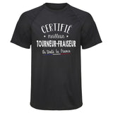 Maillot de Sport Homme Tourneur-fraiseur - T-Shirt Respirant Polyester Manches Courtes - Cadeau Sportif Anniversaire Noël Fête des Pères