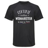 Maillot de Sport Homme Webmarketeur - T-Shirt Respirant Polyester Manches Courtes - Cadeau Sportif Anniversaire Noël Fête des Pères