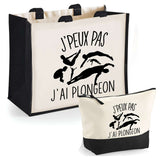 Cabas homme ou femme sac plage ou shopping tote bag pochette trousse Idée cadeau original pour anniversaire Noël travail départ retraite collègue famille fete des mères fetes des pères papa maman mamie papi