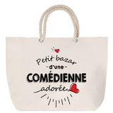 Sac Fête des Mères Mamie Famille Idée Cadeau anniversaire Noël Travail Boulot Métier Départ Retraite Collègue Femme cabas shopping plage