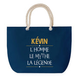 Sac de plage Bleu anse corde Kévin Mythe Légende -jaune