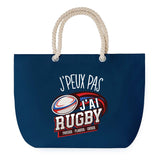 Sac de plage Bleu anse corde J'peux Pas Rugby Pousser Plaquer