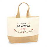 Sac Jute Fête des Mères Fêtes des Pères Mamie Papi Famille Idée Cadeau anniversaire Noël Travail Boulot Métier Départ Retraite Collègue Femme Homme