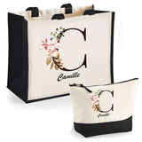 Cabas femme sac plage ou shopping tote bag pochette trousse Idée cadeau original pour anniversaire Noël travail départ retraite collègue famille fete des mères maman mamie
