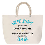 Sac Fête des Mères Mamie Famille Idée Cadeau anniversaire Noël Travail Boulot Métier Départ Retraite Collègue Femme cabas shopping plage