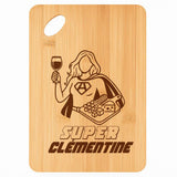 Planche bambou gravée personnalisée femme idée cadeau Fête des Mères apéro 30×20 prénom cuisine plateau fromage anniversaire noel maman mamie