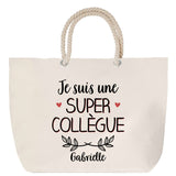 Sac Fête des Mères Mamie Famille Idée Cadeau anniversaire Noël Travail Boulot Métier Départ Retraite Collègue Femme cabas shopping plage