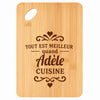 Planche bambou gravée personnalisée femme idée cadeau Fête des Mères apéro 30×20 prénom cuisine plateau fromage anniversaire noel maman mamie