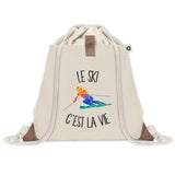 Sac à dos avec pochette Ski c'est la Vie