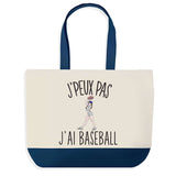 Sac de shopping bleu J'peux pas Baseball