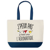 Sac de shopping bleu J'peux pas Avion en Papier Aéronautique