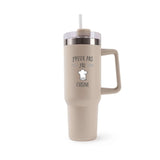 Mug isotherme Beige Cuisine Couteau Fouchette J'peux pas