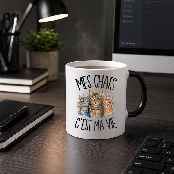 Mug Magique Mes chats c'est ma vie