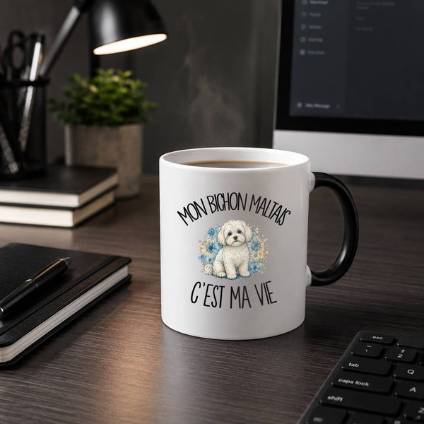 Mug Magique Mon Bichon Maltais c'est ma vie
