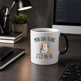 Mug Magique Mon Chat Blanc c’est ma vie