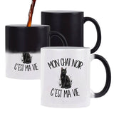 Mug Magique Mon chat noir c'est ma vie