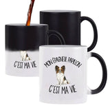 Mug Magique Mon Épagneul Papillon c'est ma vie