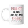 Mug Rallye Automobile C'est ma Routine Blanc - Planetee