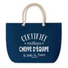 Sac de Plage Bleu avec Anse Corde Certifiée meilleure Cheffe d'Équipe
