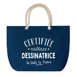 Sac de plage Bleu anse corde Certifiée meilleure Dessinatrice