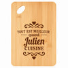 Planche bambou gravée personnalisée homme idée cadeau Fête des Pères apéro 30×20 prénom cuisine plateau fromage anniversaire noel papa papi 