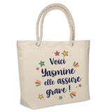 Sac Fête des Mères Mamie Famille Idée Cadeau anniversaire Noël Travail Boulot Métier Départ Retraite Collègue Femme cabas shopping plage