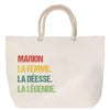 Sac Fête des Mères Mamie Famille Idée Cadeau anniversaire Noël Travail Boulot Métier Départ Retraite Collègue Femme cabas shopping plage